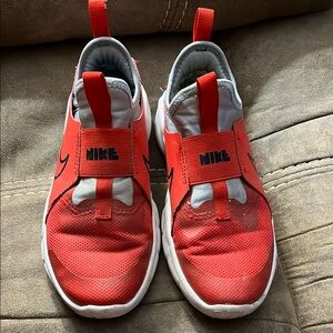 Nike Red and White Slip-On Sneakers